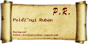 Polányi Ruben névjegykártya